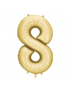 Balão Número 8 Dourado Mate